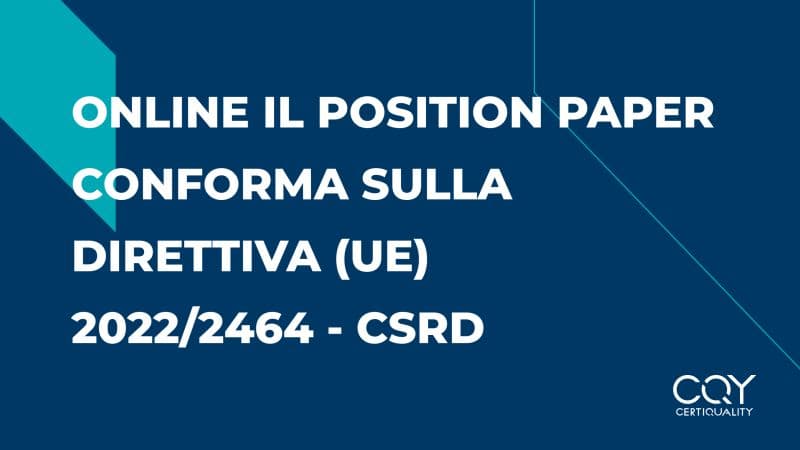 Position Paper Conforma sulla Direttiva (UE) 2022/2464 – CSRD